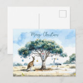 Kangoeroe Koala en Emu Gumtree Kerstballen Briefkaart (Voorkant / Achterkant)