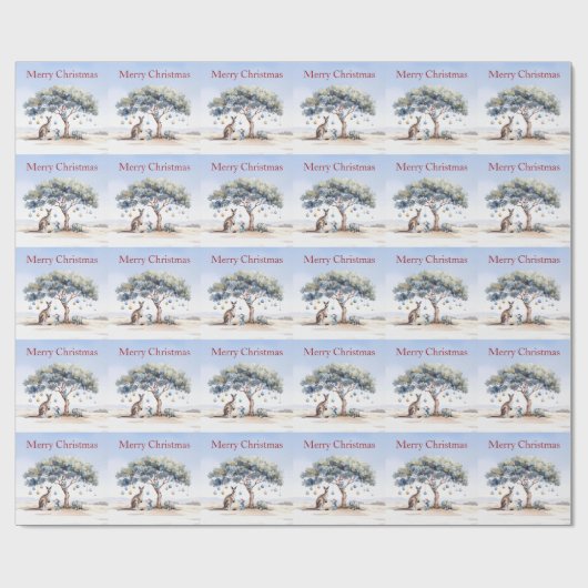 Kangoeroe Koalas Platypus Christmas Gumtree Bauble Cadeaupapier (Vlak)