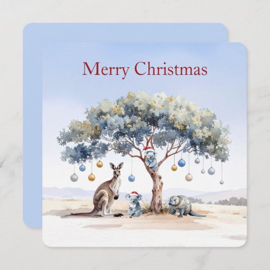 Kangoeroe Koalas Platypus Christmas Gumtree Bauble Feestdagenkaart (Voorkant / Achterkant)