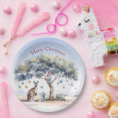 Kangoeroe Koalas Platypus Christmas Gumtree Bauble Papieren Bordje (Feest)