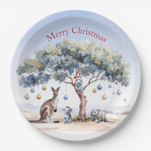 Kangoeroe Koalas Platypus Christmas Gumtree Bauble Papieren Bordje