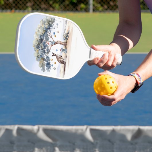 Kangoeroe Koala's Vogelbekdier Kerst Boom Bellen Pickleball Paddle (Insitu)