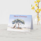 Kangoeroe Koala's Vogelbekdier Kerstmis Eucalyptus Kaart (Gele Bloem)