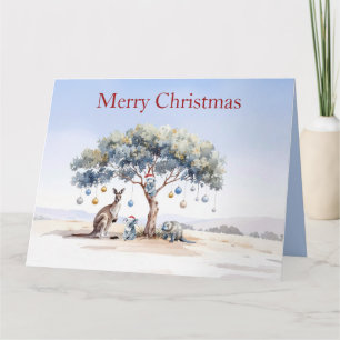 Kangoeroe Koala's Vogelbekdier Kerstmis Eucalyptus Kaart