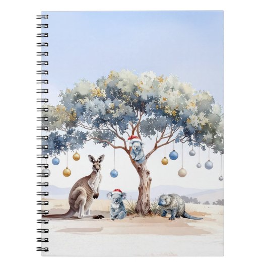 Kangoeroe Koala's Vogelbekdier Kerstmis Gumtree Ba Notitieboek (Voorkant)
