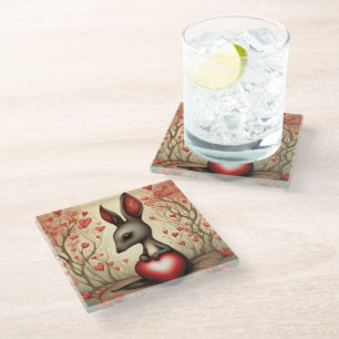 Kangoeroe Liefde 1 Glazen Onderzetter