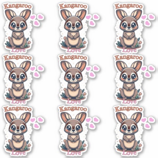 Kangoeroe liefde! sticker (Voorkant)