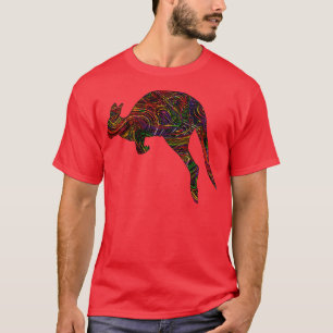Kangoeroe Lovers Levendige Kunstenaars String Illu T-shirt