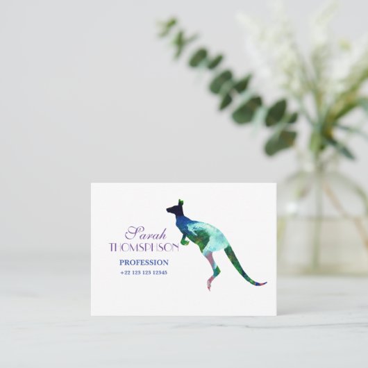 Kangoeroe Machtig, Standaard Matte Visitekaartje (Staand voorkant)