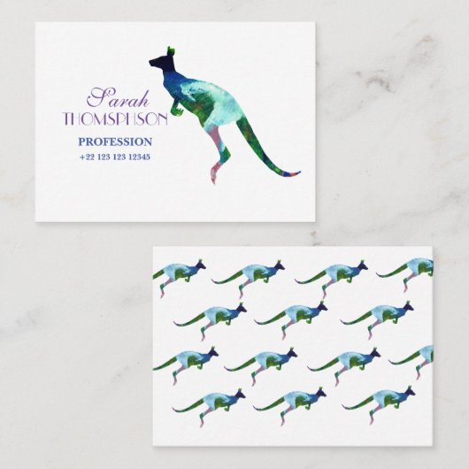 Kangoeroe Machtig, Standaard Matte Visitekaartje (Voorkant / Achterkant)