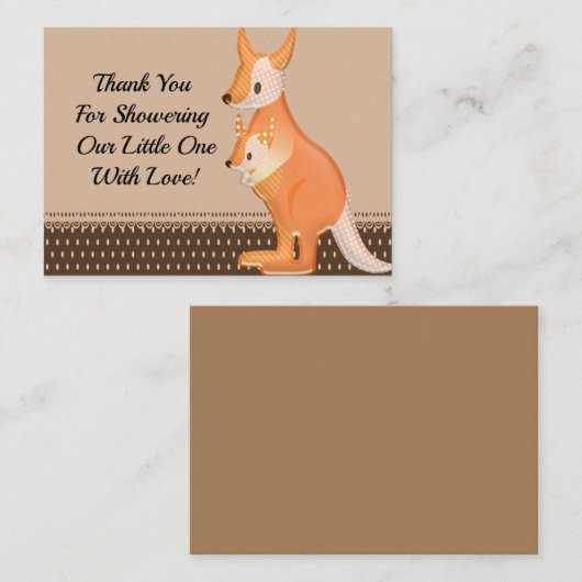 Kangoeroe mama en haar Baby bedankkaart Notitiekaartje (Voorkant / Achterkant)