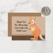 Kangoeroe mama en haar Baby bedankkaart Notitiekaartje (Voorkant / Achterkant in situ)