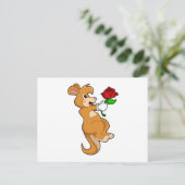 Kangoeroe met Bloem Briefkaart (Staand voorkant)