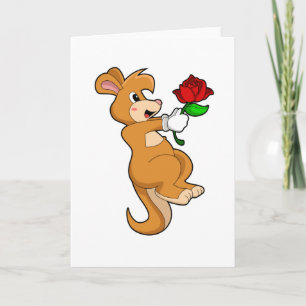 Kangoeroe met Bloem Kaart