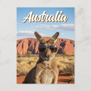 Kangoeroe met zonnebril bij Uluru Australia Briefkaart