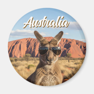 Kangoeroe met zonnebril bij Uluru Australia Magneet