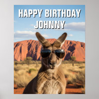 Kangoeroe met zonnebril bij Uluru Australië
