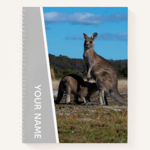 Kangoeroe Moeder en Baby in Australië, Zilver Notitieboek