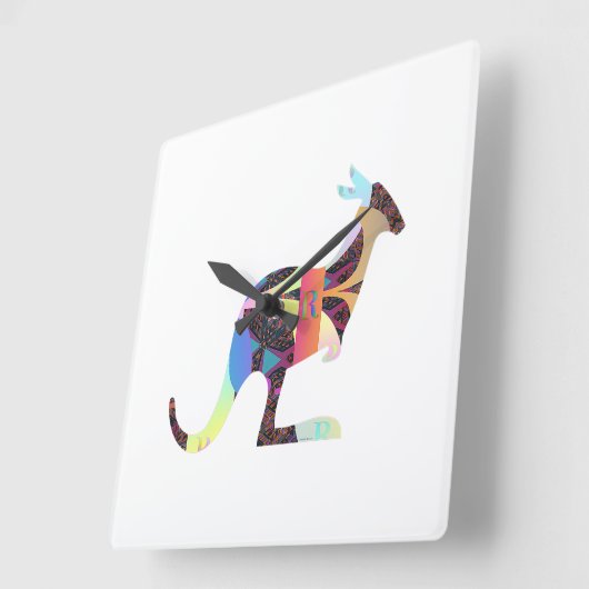 Kangoeroe Monogram R Vierkante Klok (Hoek)