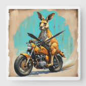 Kangoeroe-motor Vierkante Klok (Voorkant)