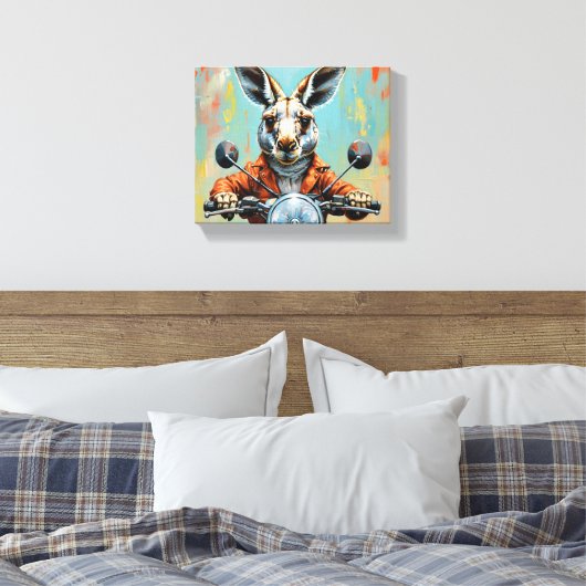Kangoeroe motorfiets canvas kunst (Insitu (Slaapkamer))