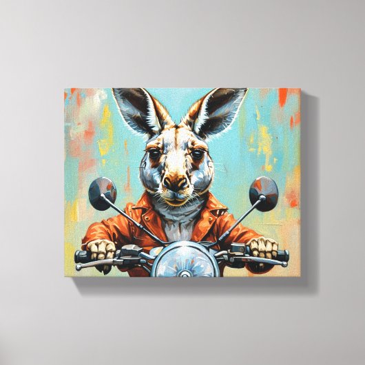 Kangoeroe motorfiets canvas kunst (Voorkant)