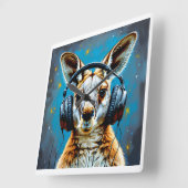 Kangoeroe muziekliefhebber vierkante klok (Hoek)