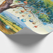 Kangoeroe onder gombomen met Kerstballen Cadeaupapier (Hoek)