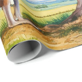 Kangoeroe onder gombomen met Kerstballen Cadeaupapier (Rol Hoek)