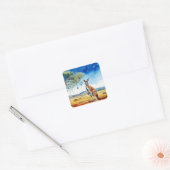 Kangoeroe onder gombomen met Kerstballen Vierkante Sticker (Envelop)