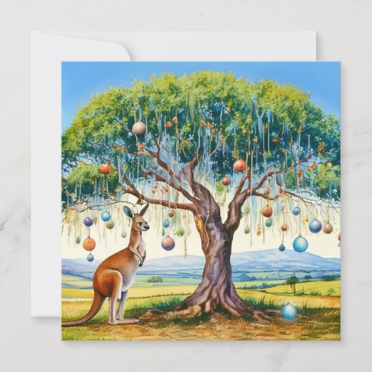 Kangoeroe onder gumtree kerstballen (Voorkant)