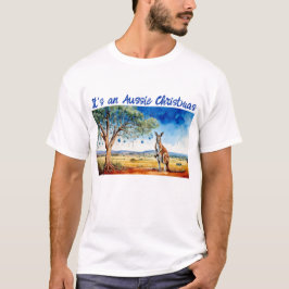 Kangoeroe onder gumtree met kerstballen t-shirt
