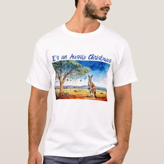 Kangoeroe onder gumtree met kerstballen t-shirt (Voorkant)