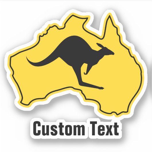 Kangoeroe op Australië Sticker (Voorkant)