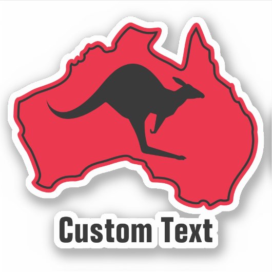 Kangoeroe op Australië Sticker (Voorkant)