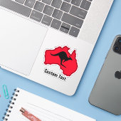 Kangoeroe op Australië Sticker (Laptop met iPhone)