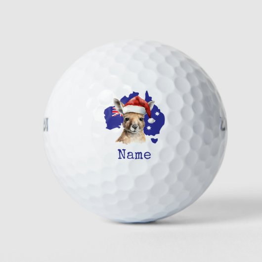 Kangoeroe op Australische Vlag Golfballen (Voorkant)