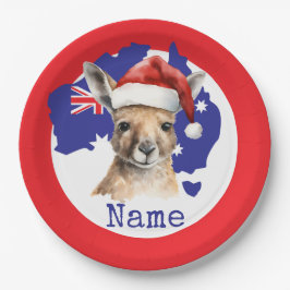 Kangoeroe op de vlag van Australië Papieren Bordje