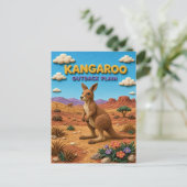 Kangoeroe, Outback Plain Kleikunst Briefkaart (Staand voorkant)