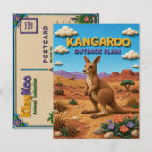 Kangoeroe, Outback Plain Kleikunst Briefkaart (Voorkant / Achterkant)