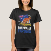 Kangoeroe Patriottische Australische vlag Australi T-shirt (Voorkant)