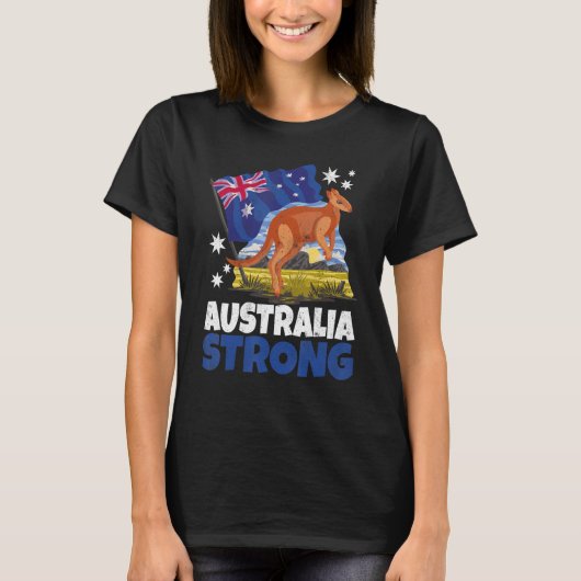 Kangoeroe Patriottische Australische vlag Australi T-shirt (Voorkant)