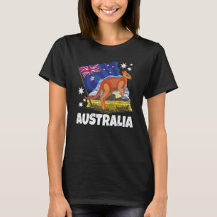 Kangoeroe Patriottische Australische Vlag Australi T-shirt