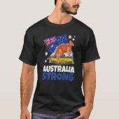 Kangoeroe Patriottische Australische vlag Australi T-shirt (Voorkant)