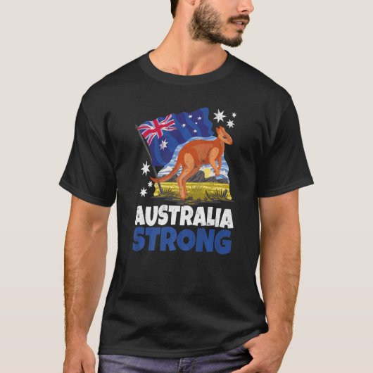 Kangoeroe Patriottische Australische vlag Australi T-shirt (Voorkant)