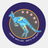 kangoeroe ronde sticker (Voorkant)