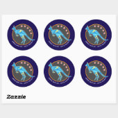 kangoeroe ronde sticker (Vel)