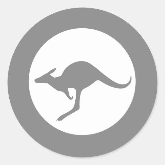 Kangoeroe Roundel ingetogen Ronde Sticker (Voorkant)