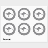 Kangoeroe Roundel ingetogen Ronde Sticker (Vel)