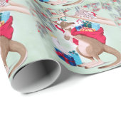 Kangoeroe Santa Bag Possum Cockatoo Vrolijk Kerstf Cadeaupapier (Rol Hoek)